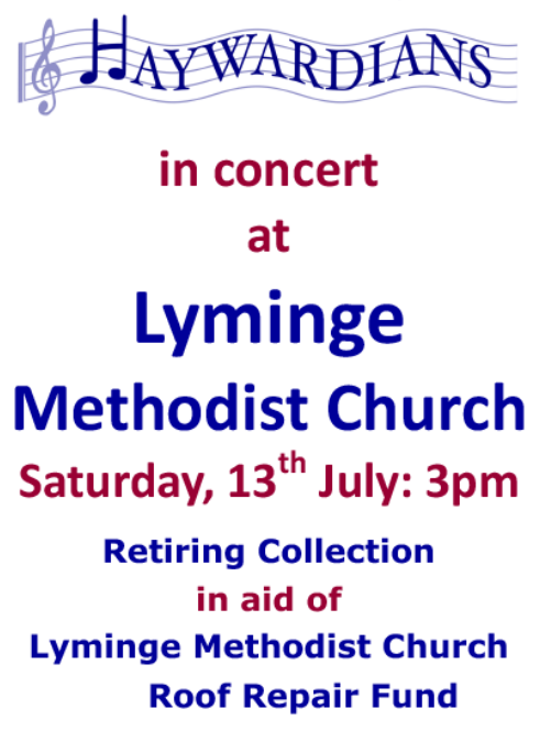 Concert at Lyminge Methodist Church. 13th July 3pm